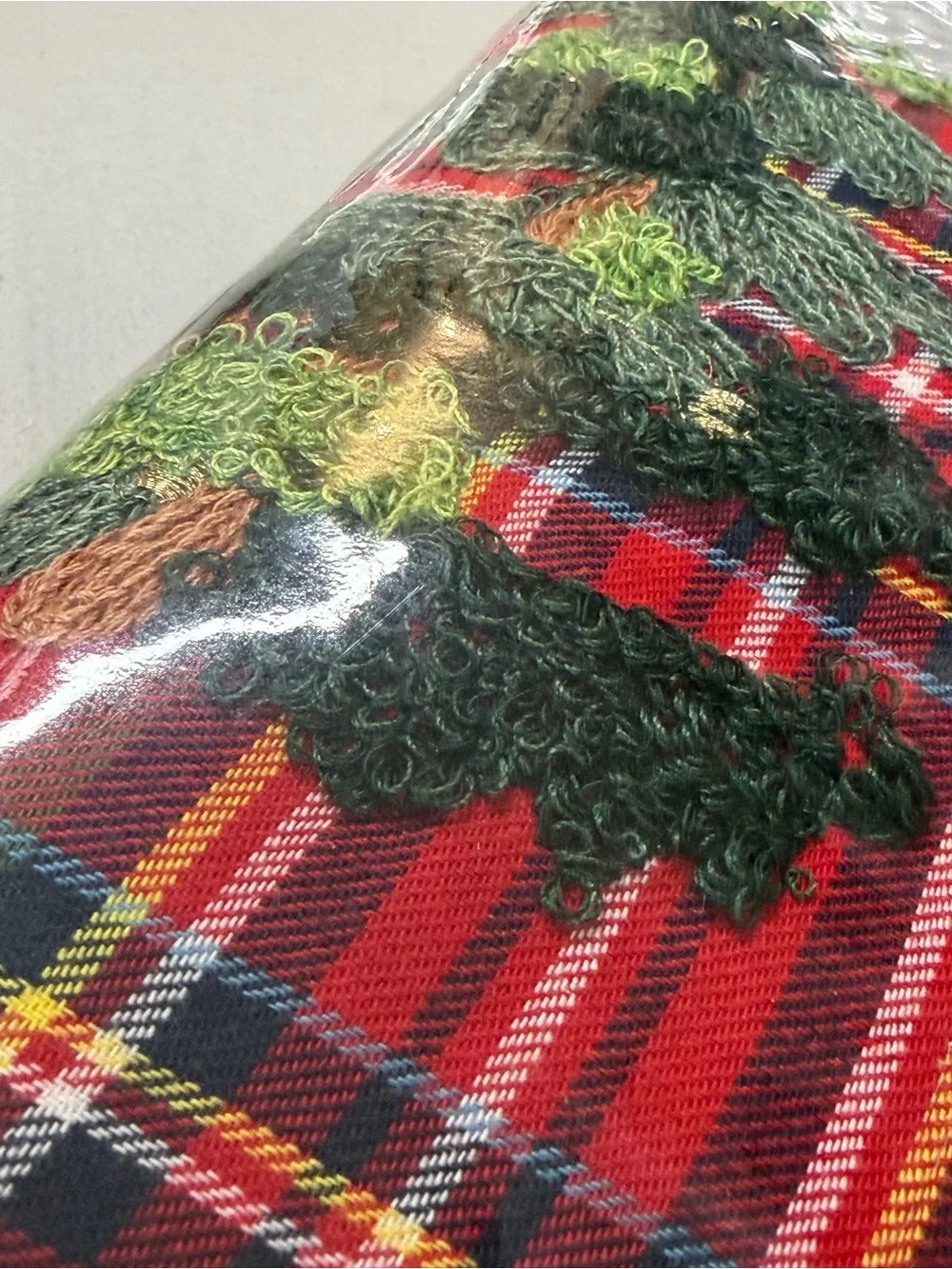 Pottery Barn Elliot KING / CAL Duvet Cover Christmas Tree Embroidered Red Plaid